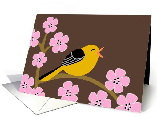 Spring Bird & Cherry Blossoms card (597507)