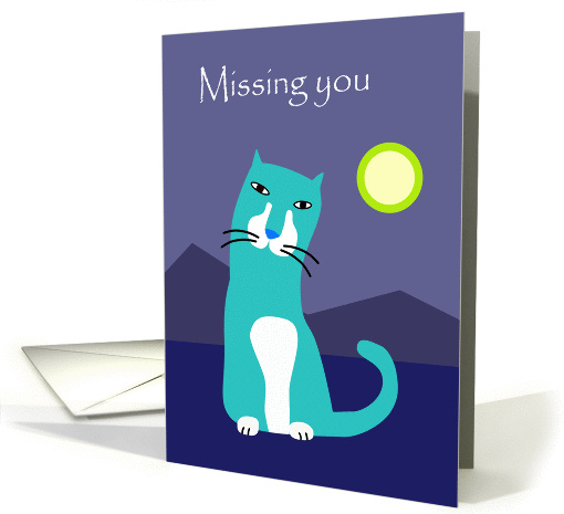 Blue Cat - Missing You card (659150)