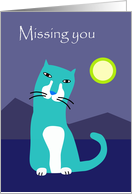 Blue Cat - Missing You card