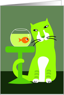 Cat & Goldfish card
