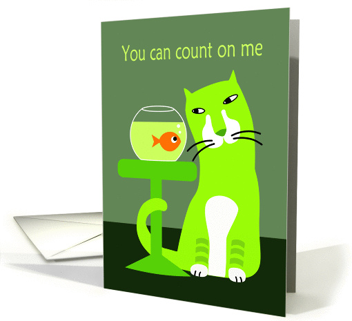 Cat & Goldfish, Encouragement card (659158)
