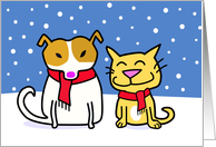 Dog & Cat Holiday Card