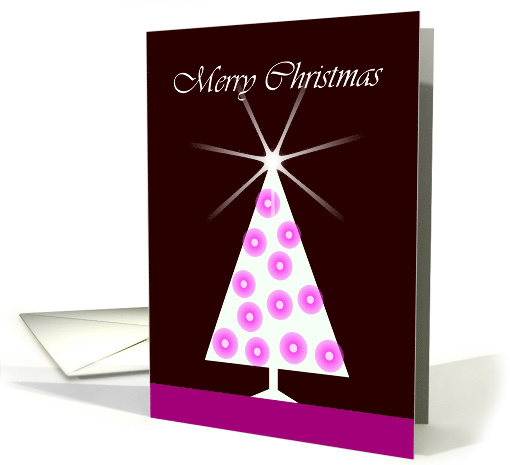 Merry Christmas Tree in pink and brown card (699031)