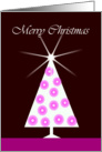Merry Christmas Tree in pink and brown card