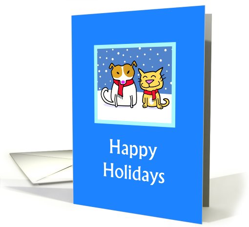 Cat & Dog Happy Holidays card (712850)