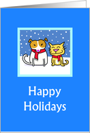 Cat & Dog Happy Holidays card