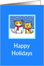 Cat & Dog Happy Holidays card