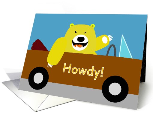 Yellow Bear saying Howdy card (724937)
