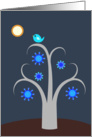 Blue Bird with Full Moon card