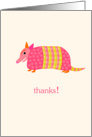 Pink & Yellow Armadillo Thank You card