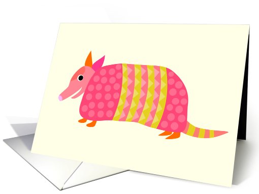 Pink & Yellow Armadillo Blank card (755192)