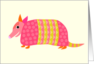 Pink & Yellow Armadillo Blank Card