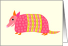 Pink & Yellow Armadillo Blank Card