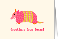 Armadillo Greetings from Texas card