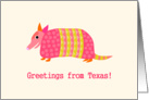 Armadillo Greetings from Texas card