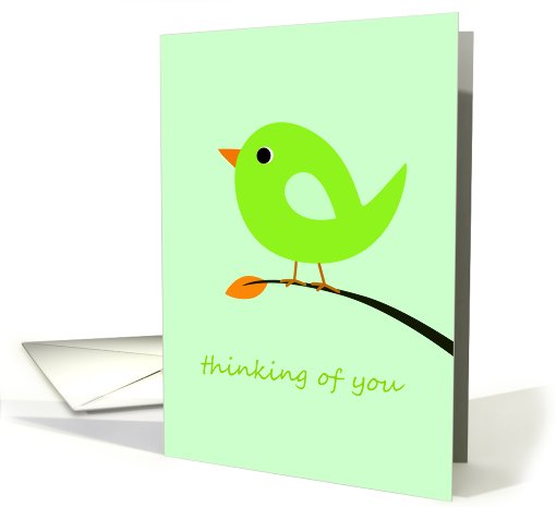 Green Bird Thinking of You card (763977)