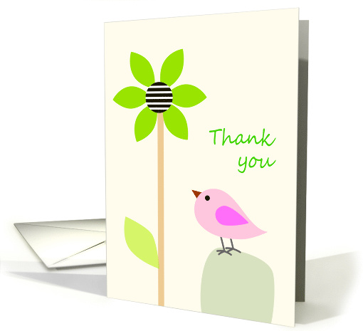 Thank You Bird & Flower card (792023)