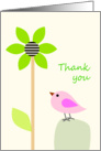 Thank You Bird & Flower card