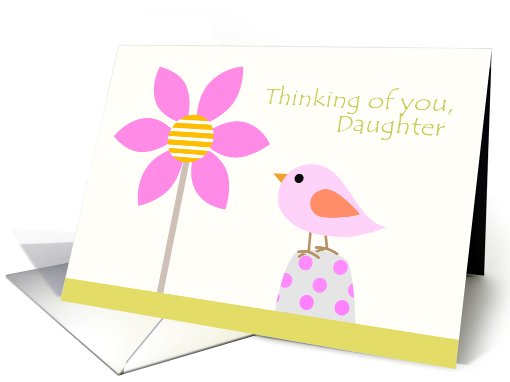 Thinking of You Daughter Bird & Flower card (792588)