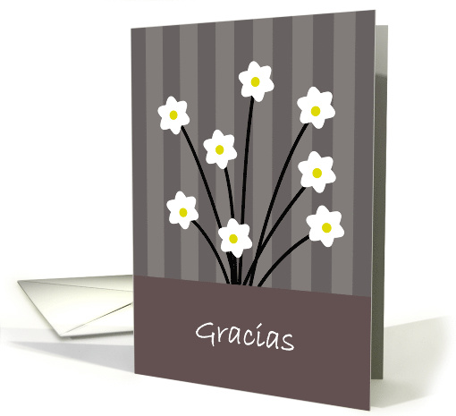 Gracias White Flowers card (797057)
