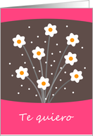 Te Quiero Card with White Flowers card