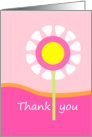 Thank you card with pink & white flower card