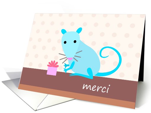 Merci - French Thank you with blue rat card (804287)