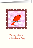 Mother’s Day to Aunt with Red Bird card