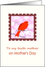 Mother’s Day to birth mother with Red Bird card
