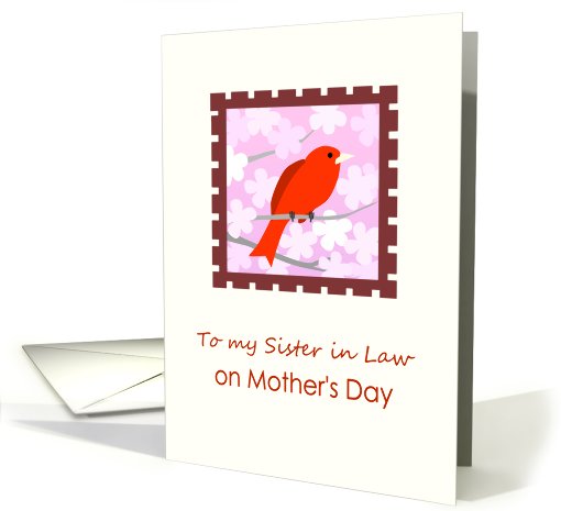 Mother's Day to Sister in law with Red Bird card (816229)