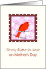 Mother’s Day to Sister in law with Red Bird card