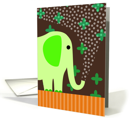 Cute Elephant Spraying Water card (909803)