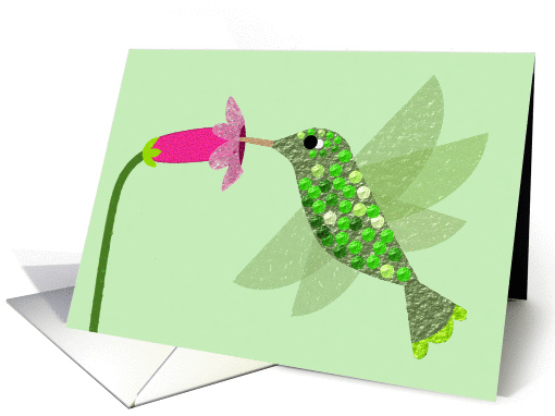 Green Hummingbird Blank Note card (936856)
