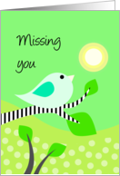 Missing you Blue Bird & Sun card