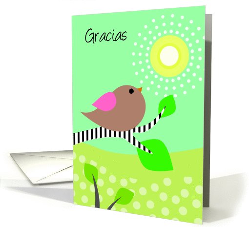 Gracias -Spanish Thank You Bird & Sun card (971619)