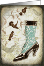 Victorian Bootie and Birds - Any Occasion card