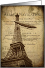 Vintage Hot Air Balloon In Paris - Any Occasion card