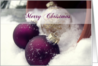 Merry Christmas- Snow and Baubles card