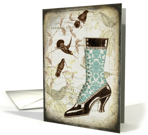Victorian Bootie and Birds - Any Occasion card (847906)