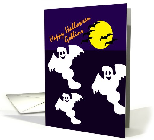 Happy Holloween with Ghost and Bats card (706441)