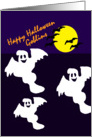 Happy Holloween with Ghost and Bats card