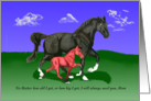 Walking Horse Mare and Foal Encouragement For Mom Card