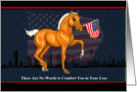 Sympathy Loss of Military Mom Horse Foal with Flag card