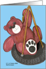 Hanging Around Teddy Bear Thinking of You Grandmother card