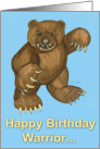 Warrior Bear Hero Birthday card