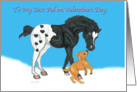 Hearts Appaloosa Horse and Golden Labrador Dog Valentine card