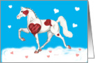 American Saddlebred Pinto Horse with Hearts Valentine for Farrier card