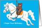 Teddy on Carousel Horse Kids Birthday card