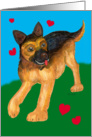 German Shepherd Puppy Dog Valentine card