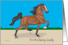 Classy Lady and Friend Horse Birthday card